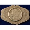 Image 1 : Scrolled Edge Oval 1882 S Morgan Silver Dollar Western Buckle