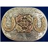 Image 1 : 10K Gold Horseshoe Vintage Western Buckle