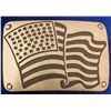 Image 1 : American Flag in the Wind Western Silver Belt Buckle