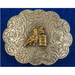 Barrel Racing Cowboy Western Belt Buckle