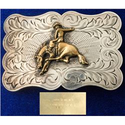 Bucking Bronco Cowboy Silver Western Belt Buckle