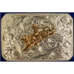 Cowboy on Bull Belt Buckle