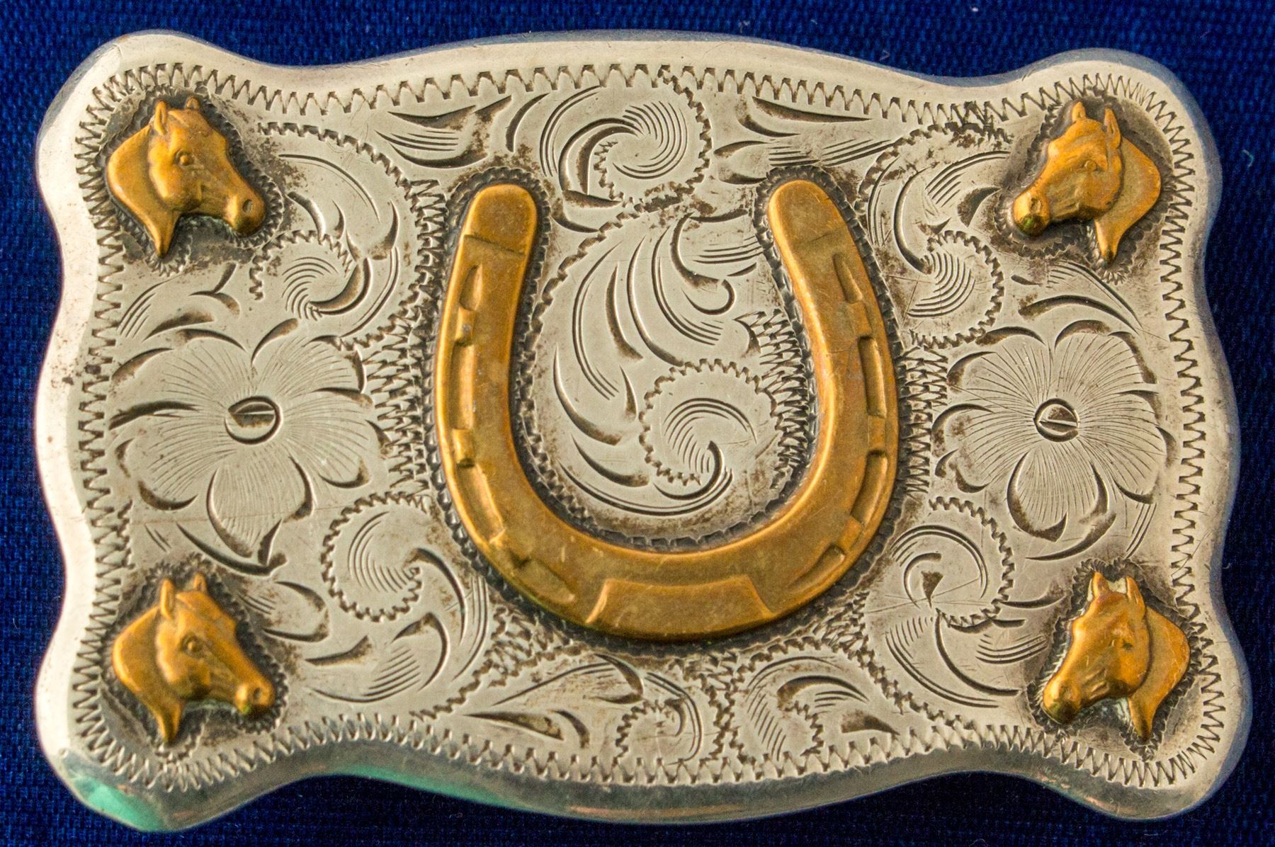 Gold Buckle Raptors Gold Horseshoe Belt Buckle - Holabird Western Americana Collections