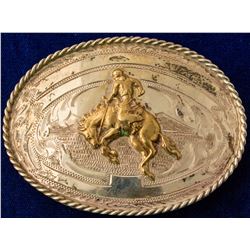 Men's Gold/Silver Cowboy Belt Buckle