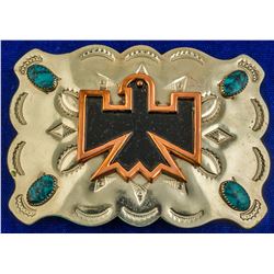 Native Bird Turquoise Studded Belt Buckle