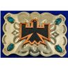 Image 1 : Native Bird Turquoise Studded Belt Buckle