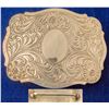 Image 1 : Silver Oval Western Etched Belt Buckle