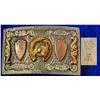 Image 1 : Sterling Silver Belt Buckle with 10K Gold Horseshoe