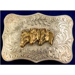 Sterling Silver Horse Head Belt Buckle