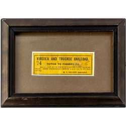 V&T Framed Ticket with time able on reverse