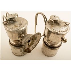 Two 1916 Guy's Dropper Carbide Lamps