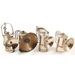 Four I-T-P style Carbide Lamps