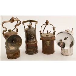 Four Miners Lamps incl. Wolf