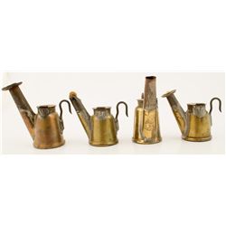 Four J. Anton & Son Brass Mining Lamps