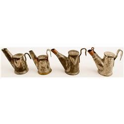 4 Different Husson Oil Wick Lamps