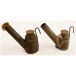 2 Slope Side Oil Wick Lamps