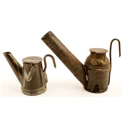 2 Weakly Marked Oil Wick Lamps