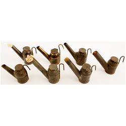 7 Different Straight Sided Oil Wick Lamps
