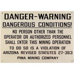 Pima Mining Company Sign