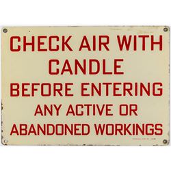 Check Air With Candle Mining Sign