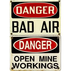 DANGER Mining Signs Pair