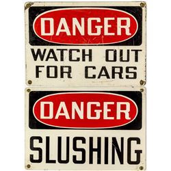 Two DANGER Mining Signs