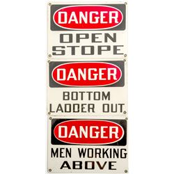 Three DANGER Mining Signs