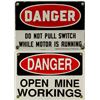Image 1 : Pair of DANGER Mining Signs