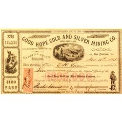 Good Hope Gold and Silver Mining Co. Stock Certificate