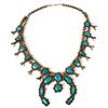 Image 1 : Navajo Silver and Turquoise Squash Blossom Necklace