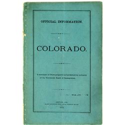 Territorial booklet: Official Information, Colorado. 1872