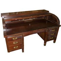 Large Mahogany Rolltop Desk