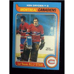 KEN DRYDEN 1ST TEAM ALL STAR HOCKEY CARD "NOW RETIRED"
