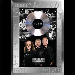 Rush Framed B/W Photo Collage With Platinum LP W/ FRAMEWORTH COA