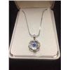 Image 1 : STERLING SILVER .925 STAMPED NECKLACE W/ PENDANT & BLUE STONE