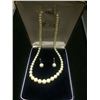 Image 1 : ANTIQUE PEARL NECKLACE & EARRINGS