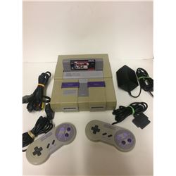 SUPER NINTENDO GAMING SYSTEM W/ CONTROLLERS & POWER ADAPTOR