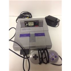SUPER NINTENDO GAMING SYSTEM W/ CONTROLLERS & POWER ADAPTOR & BASS MASTERS GAME