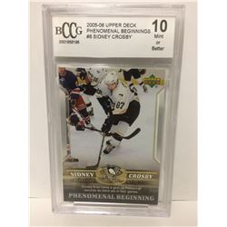 2005-06 SIDNEY CROSBY UPPER DECK PHENOMINAL BEGINNINGS #8  (10 MINT OR BETTER) BECKETT