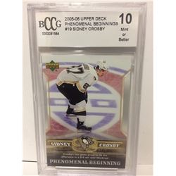 2005-06 SIDNEY CROSBY UPPER DECK PHENOMINAL BEGINNINGS #19 (10 MINT OR BETTER) BECKETT