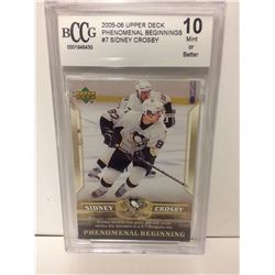 2005-06 SIDNEY CROSBY UPPER DECK PHENOMINAL BEGINNINGS #7 (10 MINT OR BETTER) BECKETT