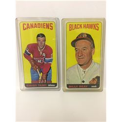 1964-65 Topps #52 Jean-Guy Talbot  & 1964-65 Topps Vintage Hockey #38 Billy Reay Chicago Black Hawks