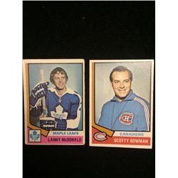 LANNY MCDONALD #168 OPC & 1968-69 SCOTTY BOWMAN #261 OPC HOCKEY CARDS