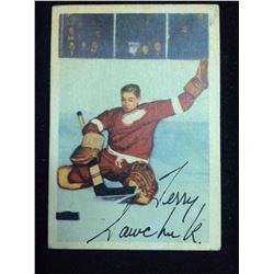 1953-54 Parky Hockey Card #46 Terry Sawchuk HOF Detroit Red Wings Parkhurst