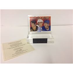 LIMITED EDITION UPPER DECK 50/50 CLUB CARD SIGNED BY GRETZKY/LEMIEUX/HULL) W/COA