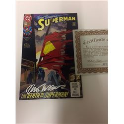 Superman #75 DC 1987 Death of Superman Doomsday Signed W/ COA