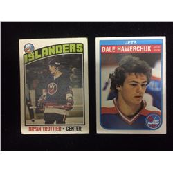 1976-77-Topps-115-Bryan-Trottier-New-York & 1982-83 O-Pee-Chee Dale Hawerchuk #380