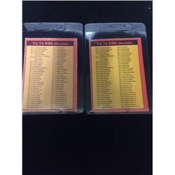 1973-74 HOCKEY CHECKLIST CARDS LOT #129 (UNMARKED)