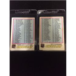 1977-78 TOPPS NHL HOCKEY CHECKLIST #249 & #68