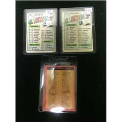 NHL HOCKEY LIST CARDS LOT